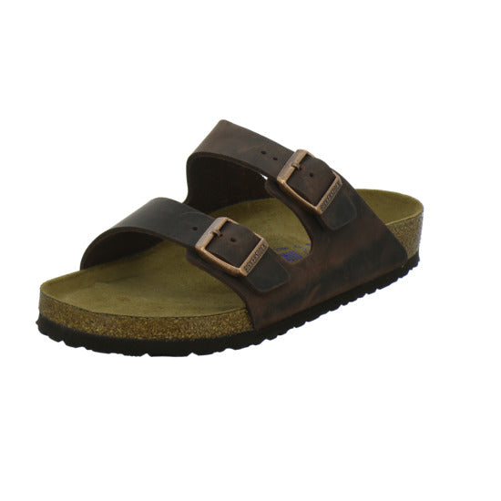 Birkenstock Arizona Weichbettung Herren Pantoletten Dunkelbraun - 360° Ansicht