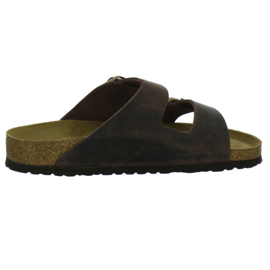 Birkenstock Arizona Weichbettung Herren Pantoletten Dunkelbraun - 360° Ansicht