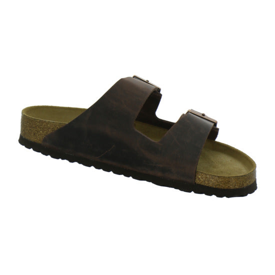 Birkenstock Arizona Weichbettung Herren Pantoletten Dunkelbraun - 360° Ansicht