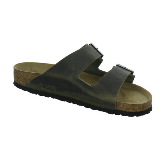 Birkenstock Arizona Herren Pantoletten oliv - 360° Ansicht