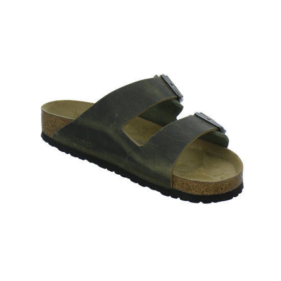 Birkenstock Arizona Herren Pantoletten oliv - 360° Ansicht