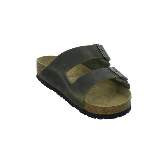 Birkenstock Arizona Herren Pantoletten oliv - 360° Ansicht