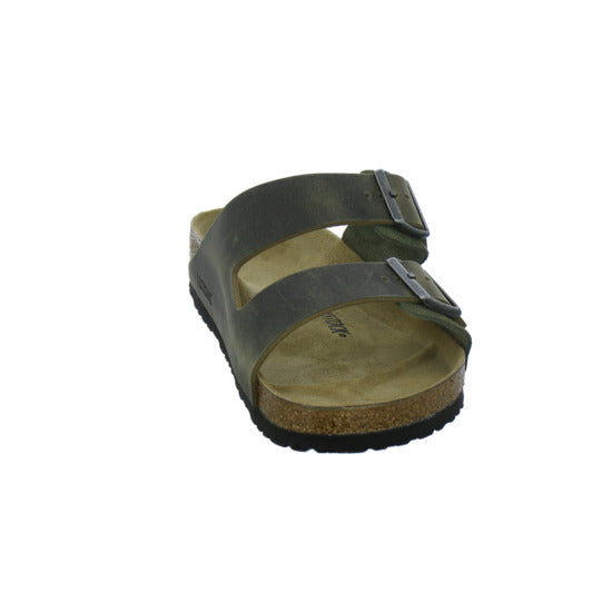 Birkenstock Arizona Herren Pantoletten oliv - 360° Ansicht