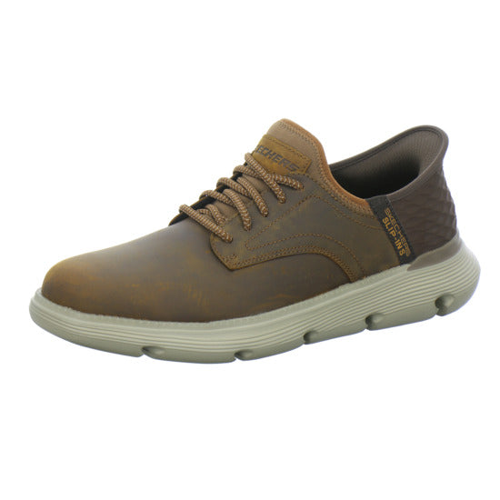 Skechers Garza Slip Ins Schnürhalbschuhe Mittelbraun - 360° Ansicht
