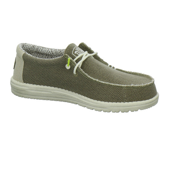 Hey Dude Wally Braided Schnürhalbschuhe oliv - 360° Ansicht