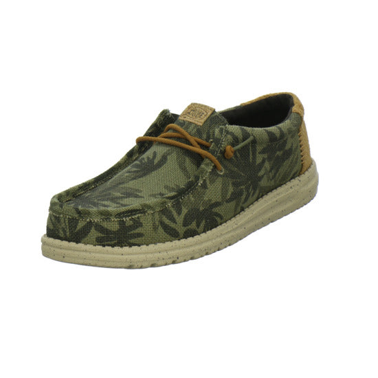 Hey Dude Wally Palm Jute Schnürhalbschuhe oliv - 360° Ansicht