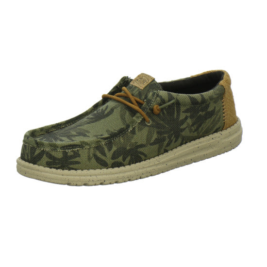Hey Dude Wally Palm Jute Schnürhalbschuhe oliv - 360° Ansicht