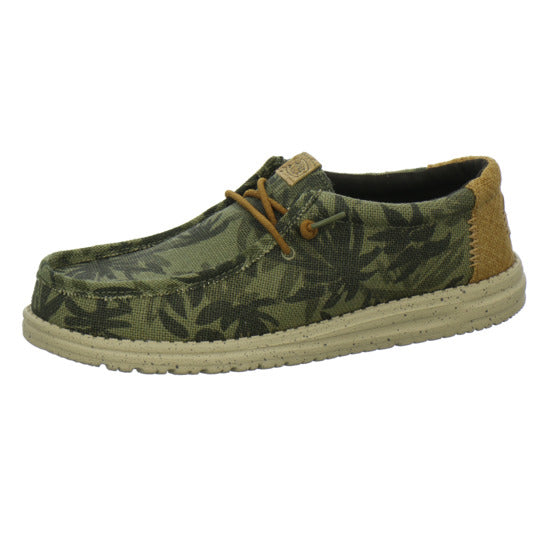 Hey Dude Wally Palm Jute Schnürhalbschuhe oliv - 360° Ansicht
