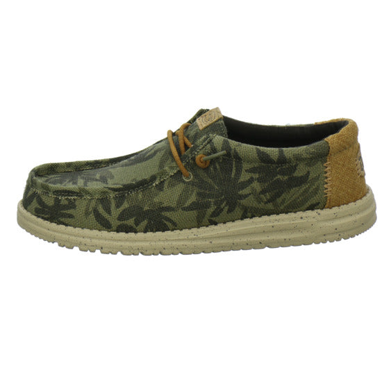 Hey Dude Wally Palm Jute Schnürhalbschuhe oliv - 360° Ansicht