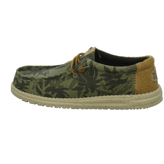 Hey Dude Wally Palm Jute Schnürhalbschuhe oliv - 360° Ansicht