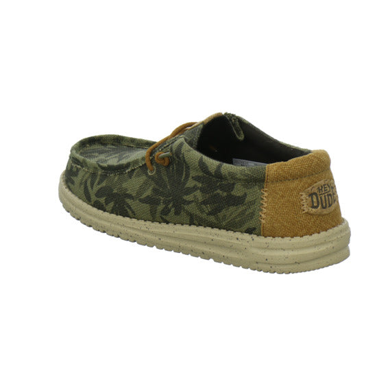 Hey Dude Wally Palm Jute Schnürhalbschuhe oliv - 360° Ansicht