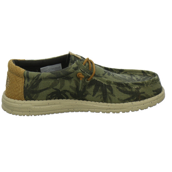 Hey Dude Wally Palm Jute Schnürhalbschuhe oliv - 360° Ansicht