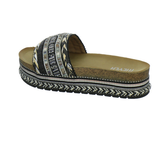 Meyla Nabi Pantoletten Schwarz-kombi