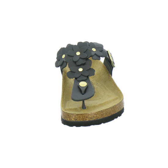 Birkenstock Gizeh Flower Pantoletten Schwarz - 360° Ansicht