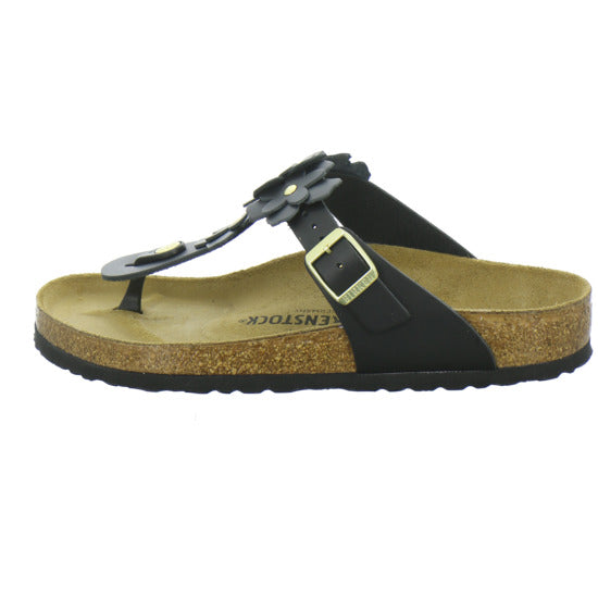 Birkenstock Gizeh Flower Pantoletten Schwarz - 360° Ansicht