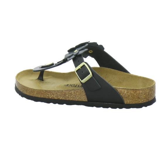 Birkenstock Gizeh Flower Pantoletten Schwarz - 360° Ansicht