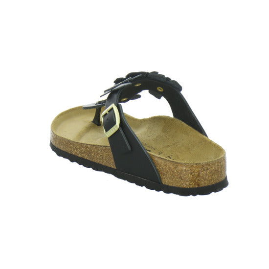 Birkenstock Gizeh Flower Pantoletten Schwarz - 360° Ansicht