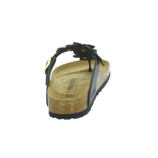Birkenstock Gizeh Flower Pantoletten Schwarz - 360° Ansicht