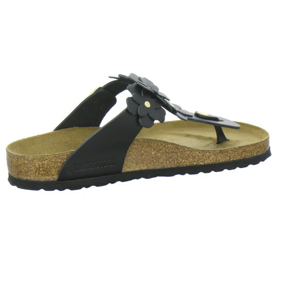 Birkenstock Gizeh Flower Pantoletten Schwarz - 360° Ansicht