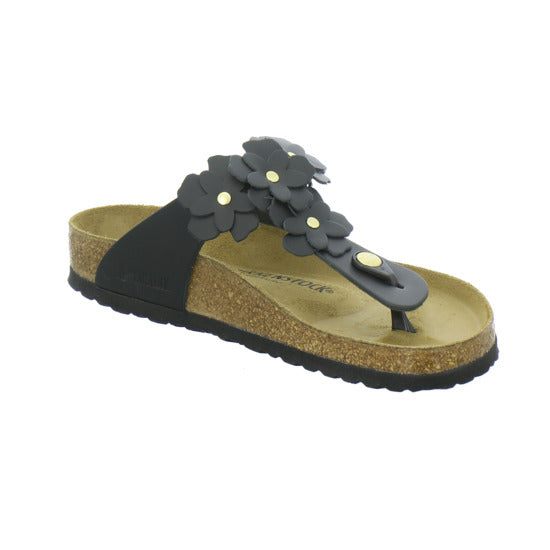 Birkenstock Gizeh Flower Pantoletten Schwarz - 360° Ansicht