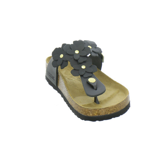 Birkenstock Gizeh Flower Pantoletten Schwarz - 360° Ansicht