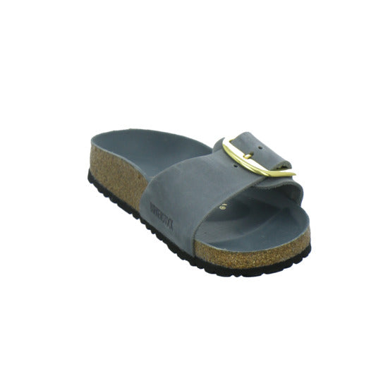 Birkenstock Pantoletten Damen Madrid Big Buckle Denim