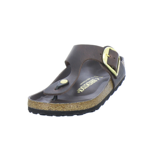 Birkenstock Pantoletten Damen Gizeh Big Buckle Dunkelbraun
