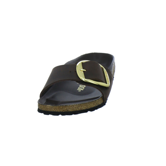 Birkenstock Pantoletten Damen Madrid Big Buckle Dunkelbraun