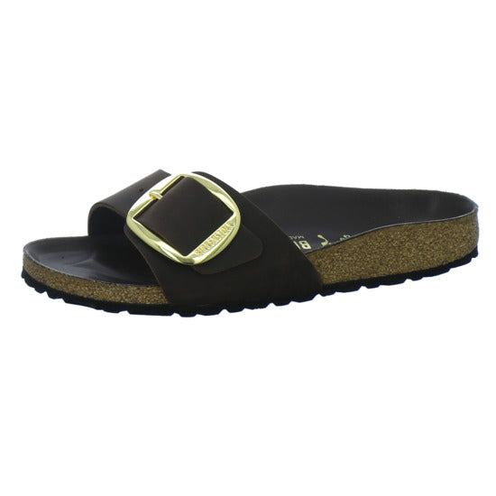 Birkenstock Pantoletten Damen Madrid Big Buckle Dunkelbraun