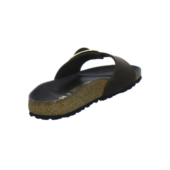 Birkenstock Pantoletten Damen Madrid Big Buckle Dunkelbraun