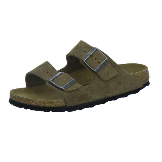 Birkenstock Pantoletten Damen Arizona Velour Hellbraun