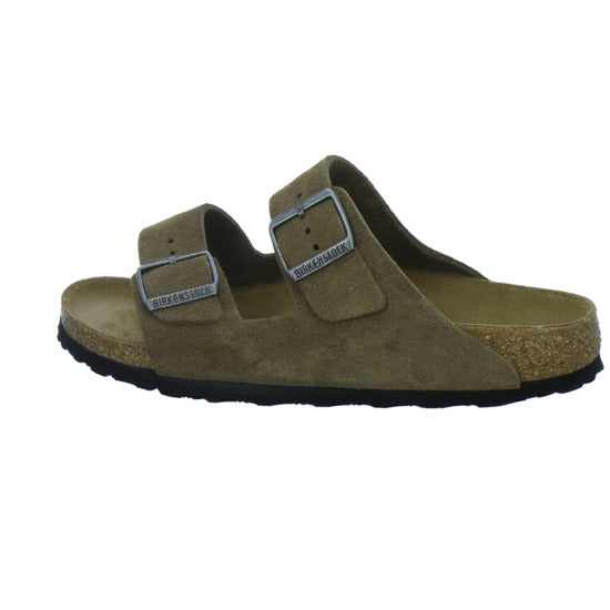 Birkenstock Pantoletten Damen Arizona Velour Hellbraun