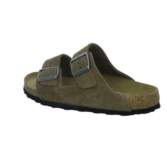 Birkenstock Pantoletten Damen Arizona Velour Hellbraun