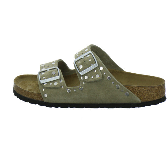 Birkenstock Arizona Rivet Pantoletten taupe - 360° Ansicht
