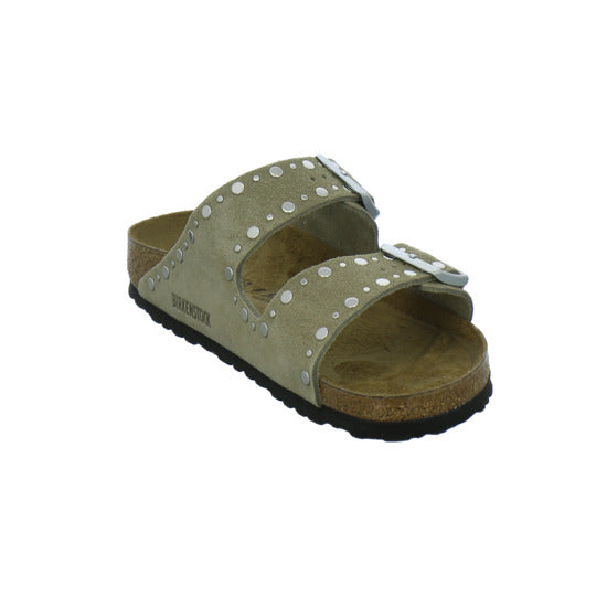 Birkenstock Arizona Rivet Pantoletten taupe - 360° Ansicht