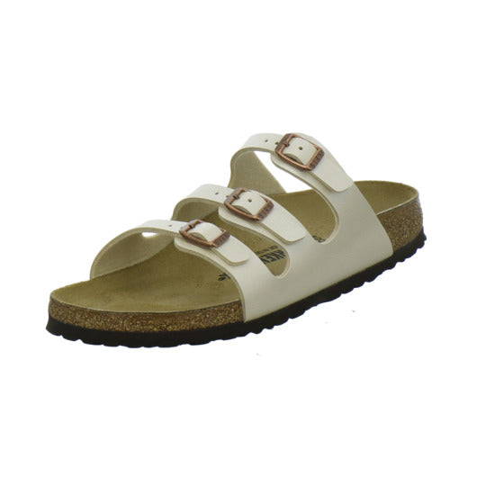 Birkenstock Florida Pantoletten Beige - 360° Ansicht