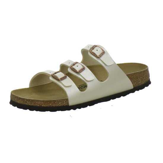 Birkenstock Florida Pantoletten Beige - 360° Ansicht