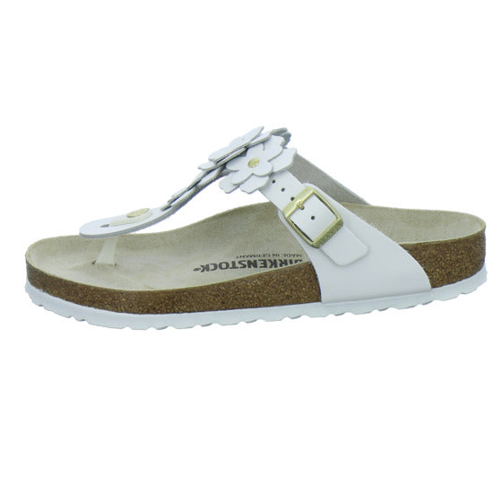 Birkenstock Pantoletten Damen Gizeh Flower Weiß
