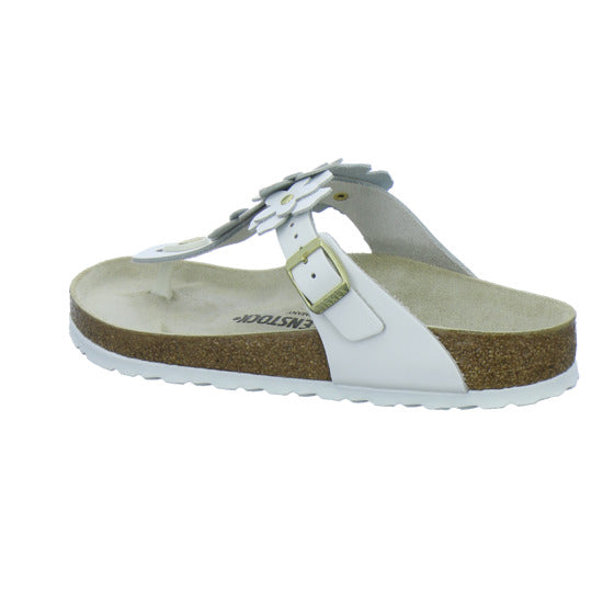 Birkenstock Pantoletten Damen Gizeh Flower Weiß