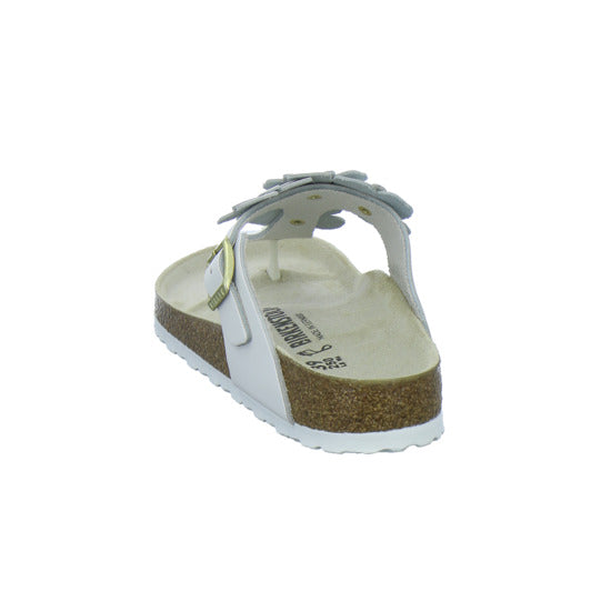 Birkenstock Pantoletten Damen Gizeh Flower Weiß