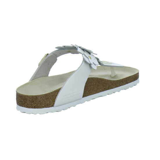 Birkenstock Pantoletten Damen Gizeh Flower Weiß