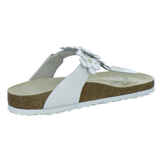 Birkenstock Pantoletten Damen Gizeh Flower Weiß