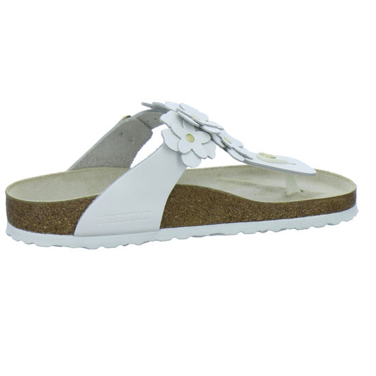 Birkenstock Pantoletten Damen Gizeh Flower Weiß
