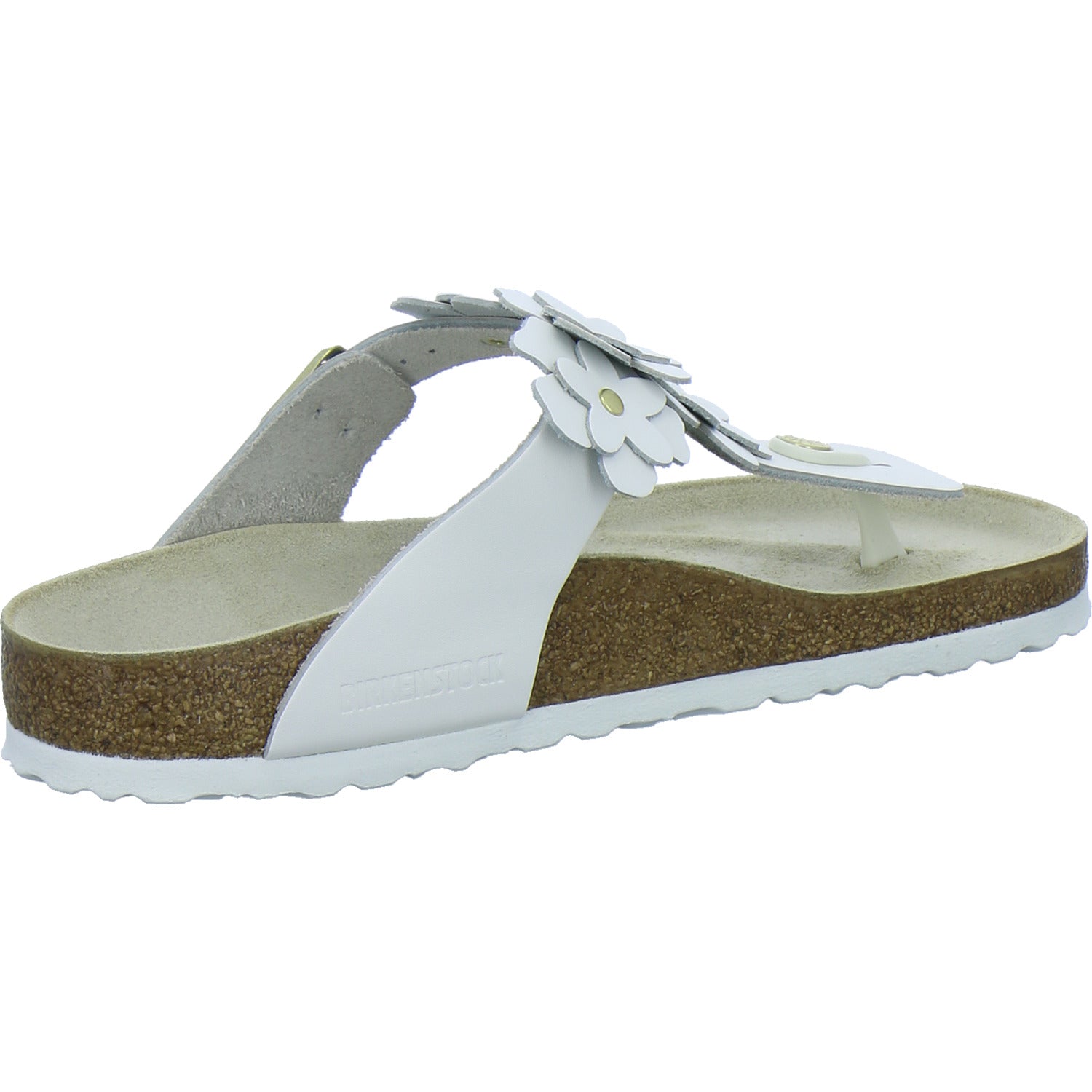 Birkenstock Pantoletten Damen Gizeh Flower Weiß