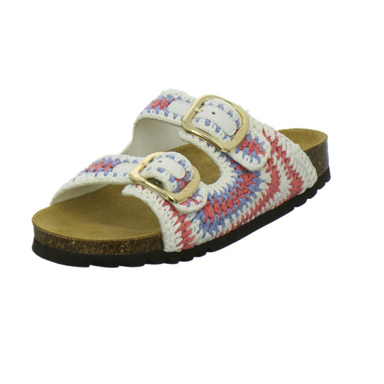 Scholl Noelle Crochet Pantoletten Weiß-kombi