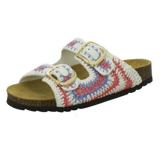 Scholl Noelle Crochet Pantoletten Weiß-kombi