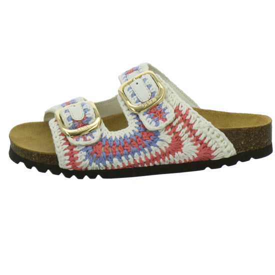 Scholl Noelle Crochet Pantoletten Weiß-kombi