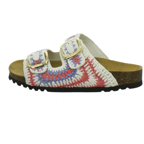 Scholl Noelle Crochet Pantoletten Weiß-kombi