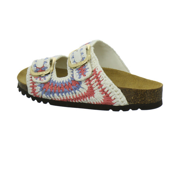 Scholl Noelle Crochet Pantoletten Weiß-kombi