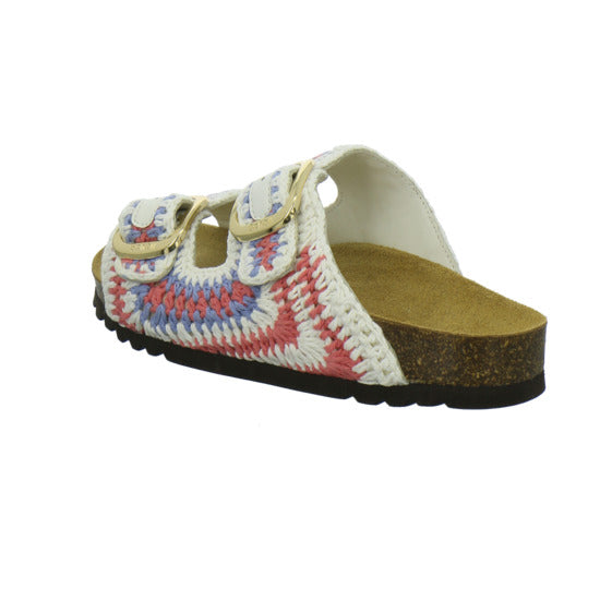 Scholl Noelle Crochet Pantoletten Weiß-kombi